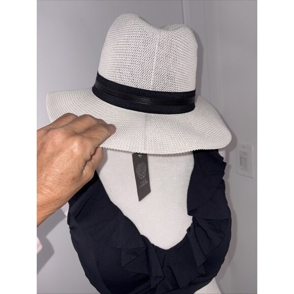 Vince Camuto Adjustable Off white Hat With Black Band Brand New Stylish - Picture 3 of 9